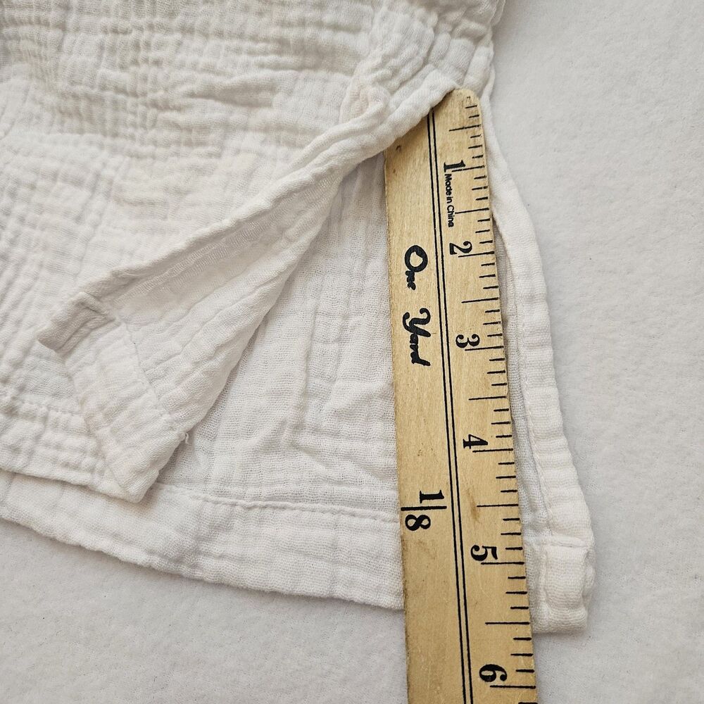 4OUR DREAMERS Womens White Cropped Capri Pants Drawstring Cotton Nylon Size M - Picture 6 of 8